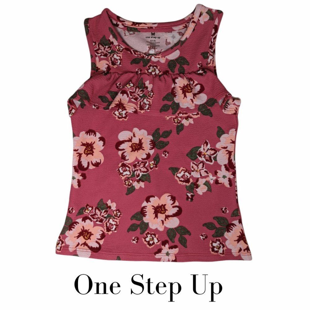 One Step Up Girls Ruffle Tank Top, Size Small 7/8
